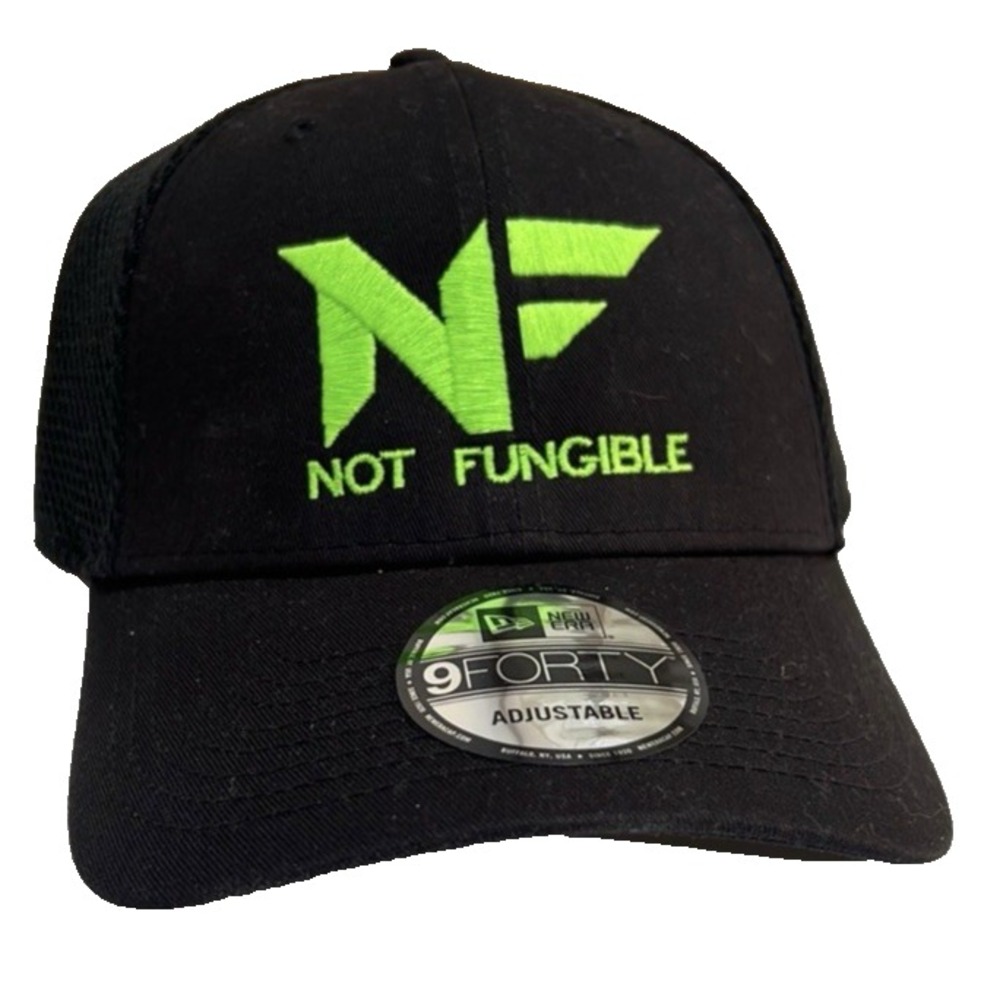 New Era Mesh Snap Back Black & Neon Green Not Fungible Cap 9FORTY Crypto NEW